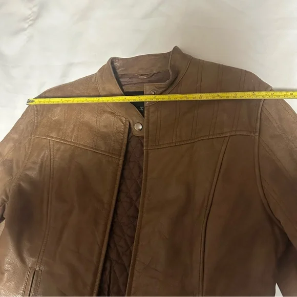 Juliano Celini Chic Brown Leather Jacket for Women size LG - Picture 6 of 16